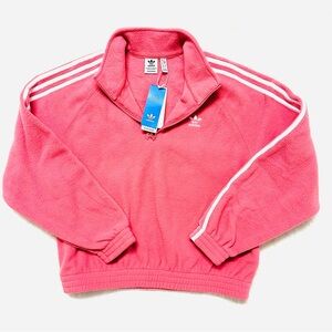 Adidas Pink Sporty Jacket with White Stripes